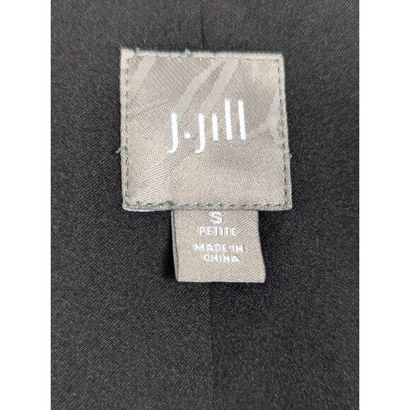 J. JILL Black Velvet Blazer One-Button Pockets Rayon/Silk Essential Small Petite - Picture 6 of 8